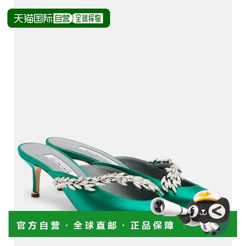 香港直邮Balenciaga 巴黎世家 女士 x Manolo Blahnik 精饰绸缎凉