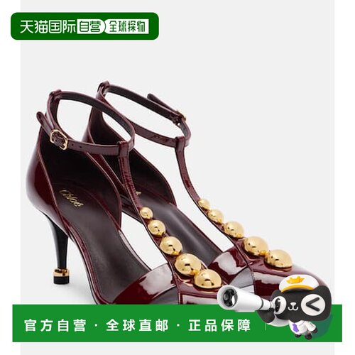 1h可退 香港直邮Chloe 蔻依 女士 Cleia 70 铆钉漆皮浅口鞋高跟鞋