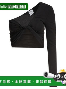 1h可退 香港直邮Courreges 女士 ELASTANE 黑色上衣 225JT0412JS0
