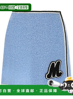 【99新未使用】香港直邮Miu Miu 徽标细节半身裙A字裙 MG17332E37