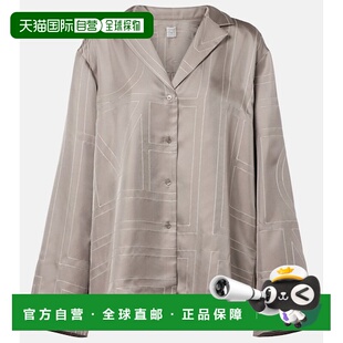 式 徽标真丝斜纹布衬衫 睡衣 女士 香港直邮toteme