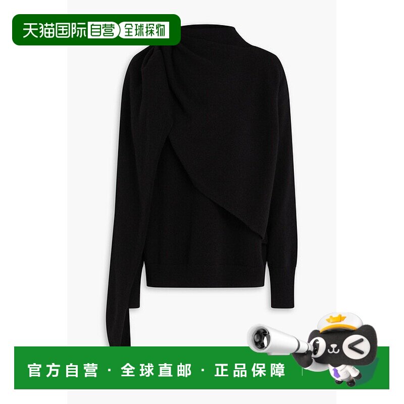 香港直邮VINCE 女士 垂褶羊毛羊绒混纺高领毛衣 V139779783