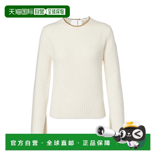 欧洲直邮Moncler women knit top chain Off-white