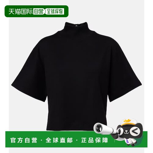 香港直邮Alaia 女士 高领棉质针织T恤 black黑色 【付后1h可退】