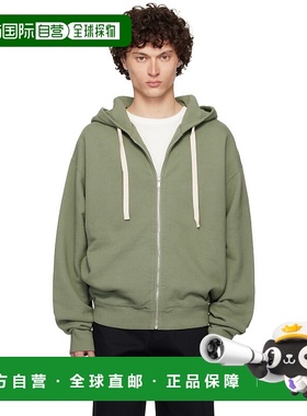 1h可退 香港直邮Jil Sander 吉尔 桑达 男士 绿色 Zipped Embroid