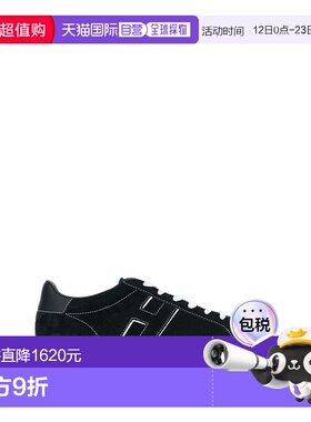 1h可退 香港直邮Hogan 男士 H691 黑色绒面革运动鞋 HXM6910FU10U