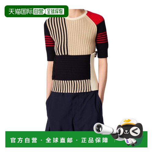 香港直邮Bottega Veneta 圆领拼接上衣 811501V4W【付后1h可退】