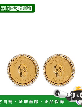 1h可退 香港直邮MCQUEEN 亚历山大 麦昆 女士 硬币骷髅耳环 80699