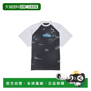 2025新品 水洗黑 男士 T恤 香蕉大插肩袖 欧洲直邮BALENCIAGA