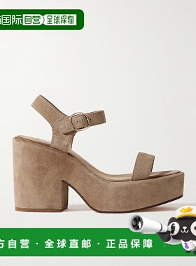 1h可退 香港直邮Gabriela Hearst 女士 Iman 绒面革防水台凉鞋 22