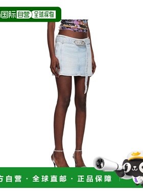 1h可退 香港直邮Diesel 迪赛 女士 蓝色 De-Flip-S 牛仔短裙 A138