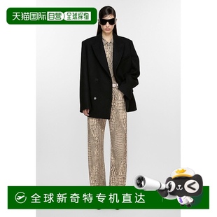 欧洲直邮Acne 尼龙夹克大衣 Studios SS25女士黑色羊毛