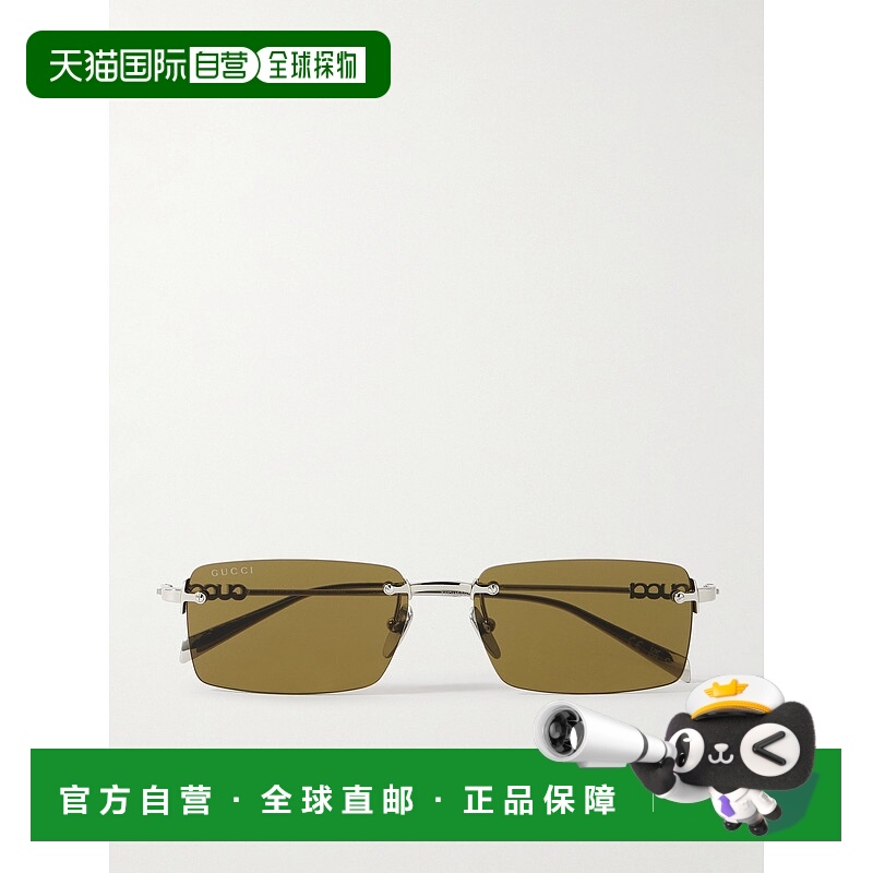 香港直邮Gucci 古驰 男士 无框矩形框镀银太阳眼镜 GG1941S