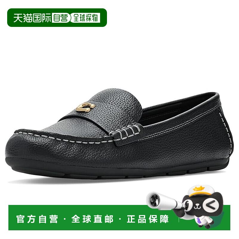 美国直邮Coach 蔻驰 女士 C 雕刻豆豆鞋 black黑色 舒适时尚