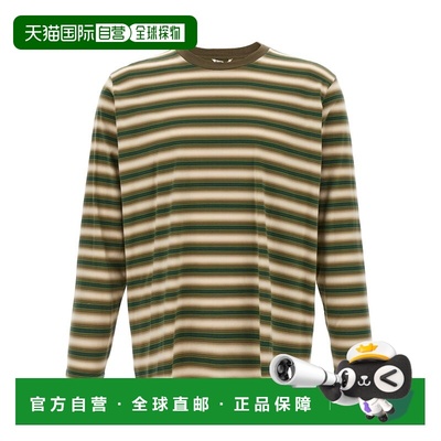 1h可退 香港直邮AURALEE 男士 条纹T恤 A25AP01GJFADEBROWNSTRIPE