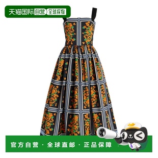 1h可退 香港直邮CAROLINA HERRERA 女士 棉质罗缎中长连衣裙