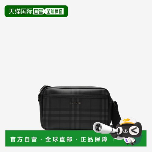 自营欧洲直邮Burberry博柏利 City男女同款深灰色格纹钱包斜挎包