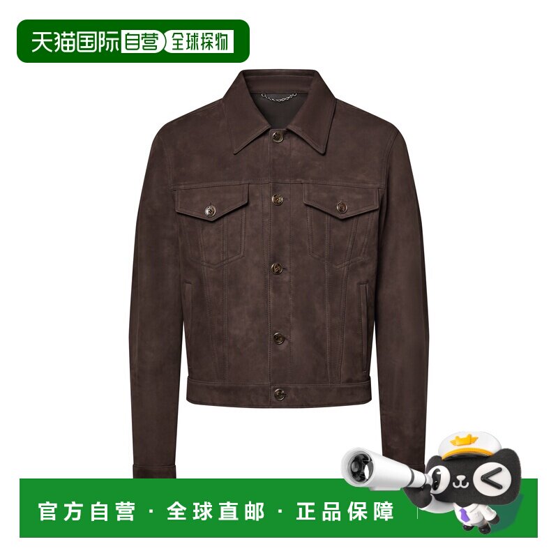 自营欧洲直邮LV路易威登 男士咖啡色头层牛皮夹克