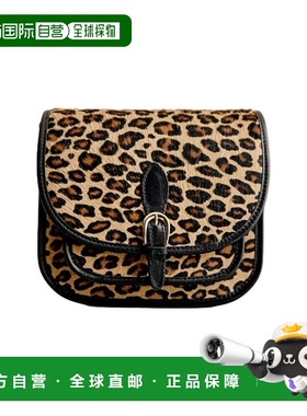 自营欧洲直邮Sezane 23新款 ROMÉO女士小号豹纹马驹牛皮斜挎包