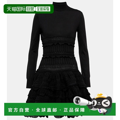 1h可退 香港直邮Alaia 女士 Crinoline 羊毛迷你连衣裙