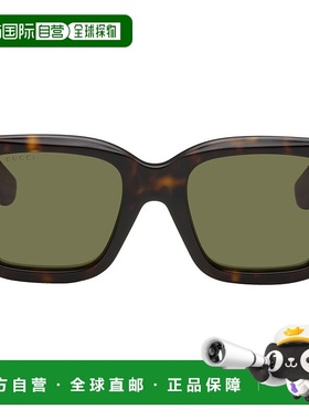 香港直邮Gucci 古驰 男士 棕色 Square Frame 太阳镜 GG1663S