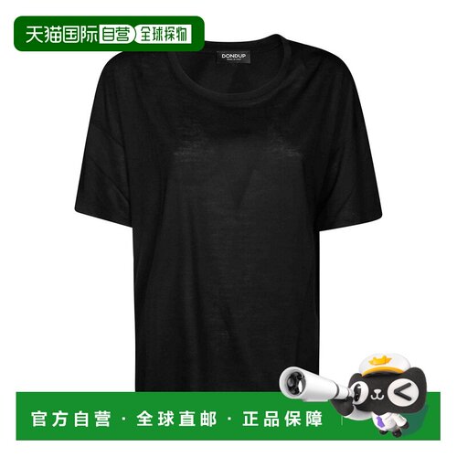 香港直邮DONDUP 女士T恤 DS041JF0349DXXX999 SS2025 黑色短袖