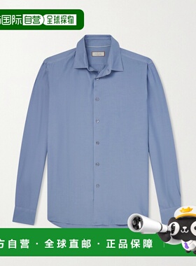 香港直邮Canali 康钠丽 男士 件染棉质真丝混纺衬衫 GM03656CSL70