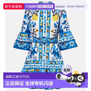 1h可退 香港直邮FARM RIO 女士 花朵棉质迷你连衣裙 blue蓝色 舒