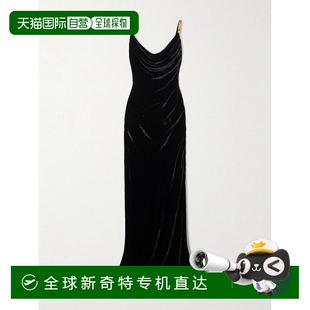 精饰垂褶天鹅绒长款 1h可退 女士 香港直邮Balmain 连衣裙 巴尔曼