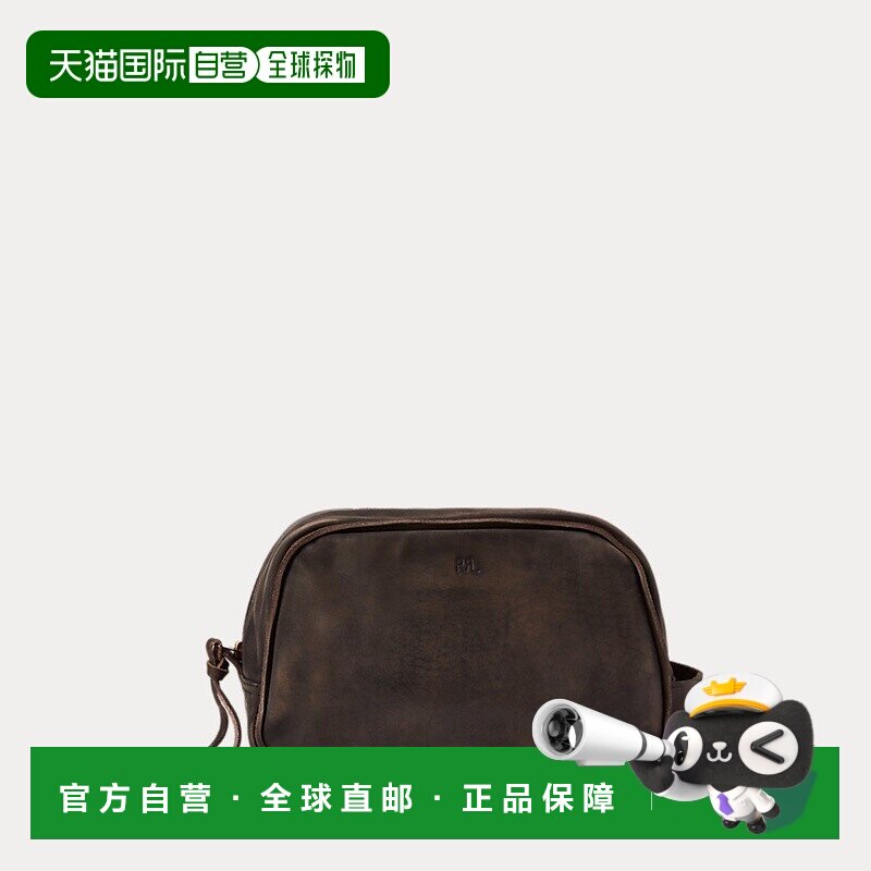 自营欧洲直邮RALPH LAUREN拉夫劳伦RRL皮革旅行盥洗包单肩包