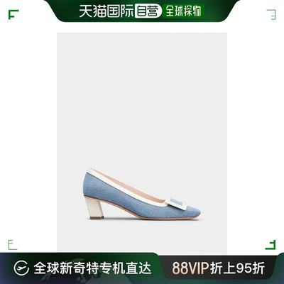 欧洲直邮rogervivier（罗杰 维维亚）女士牛仔布鞋面，漆皮嵌片