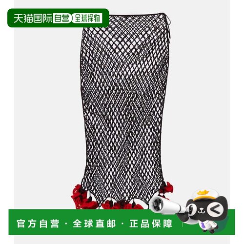 香港直邮alaia 女士 洞洞针织棉质中长半身裙 brown棕色 舒适时尚