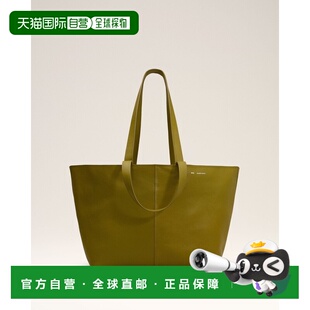 自营欧洲直邮AMI 卡其色皮革中号手提包托特包单肩包