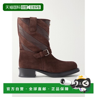香港直邮valentino 华伦天奴 女士 Rayons 40 皮革边绒面革短靴 9
