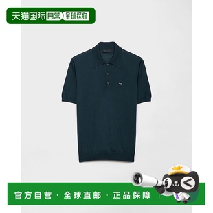 Polo衫 瓶绿色羊毛刺绣logo标识短袖 男士 自营欧洲直邮Prada普拉达