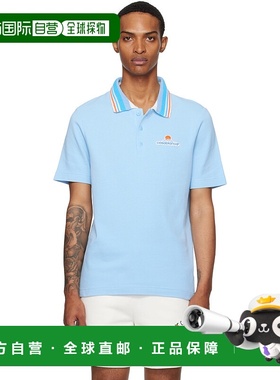 香港直邮Casablanca 男士 蓝色 Knit Pique Polo 衫 MPF25JTP2430