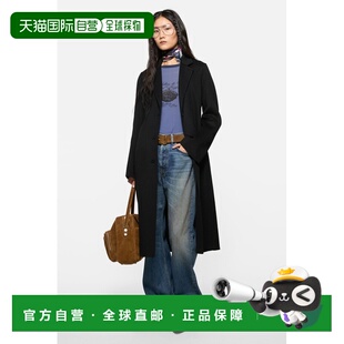 自营欧洲直邮Acne Studios 女士黑色羊毛羊绒混纺修身大衣