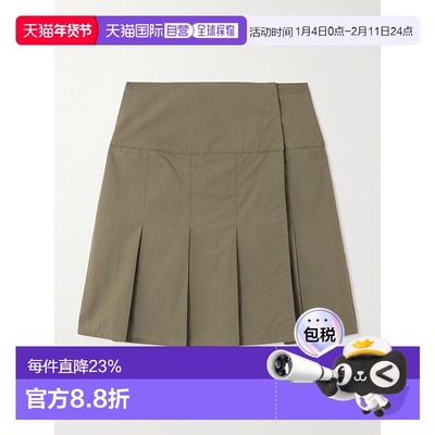 1h可退 香港直邮Our Legacy 女士 Girdle 褶裥棉混纺迷你裹裙 W42