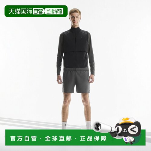 自营欧洲直邮ON昂跑 男士黑色聚酰胺保暖跑步马甲背心