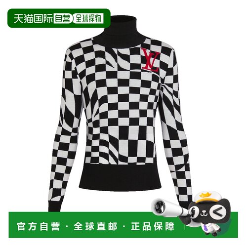 Louis Vuitton DISTORTED DAMIER 嵌花针织套衫 1【付后1h可退】