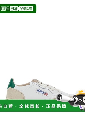 1h可退 香港直邮AUTRY 女士 'Medalist' Details 白色低帮绿色绒