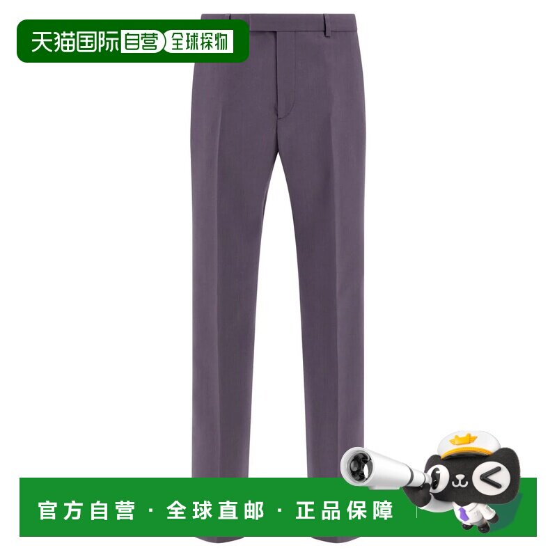 香港直邮GUCCI 男士休闲裤 850333Z7AZ05388 AW2025 紫色 腰带环