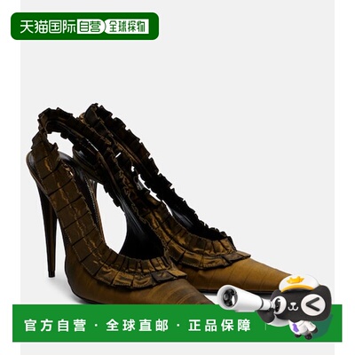 香港直邮Saint Laurent 圣罗兰 女士 Madeleine 塔夫绸露跟浅口鞋