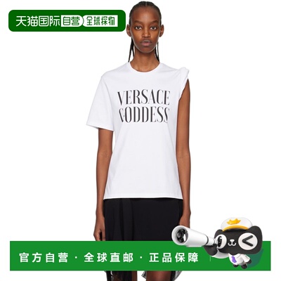 1h可退 香港直邮versace 范思哲 女士 白色 Goddess Rolled T 恤
