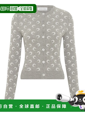 1h可退 香港直邮Marine Serre 女士 SERRE 海军风浅灰色毛线衫 WT