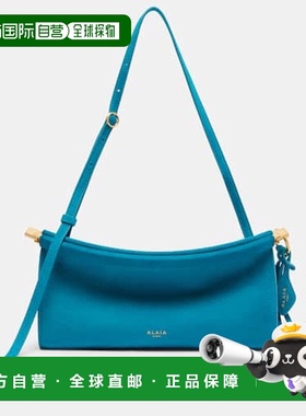 香港直邮Alaia 女士 Le Click 小号绒面革肩包 blue蓝色 舒适时尚