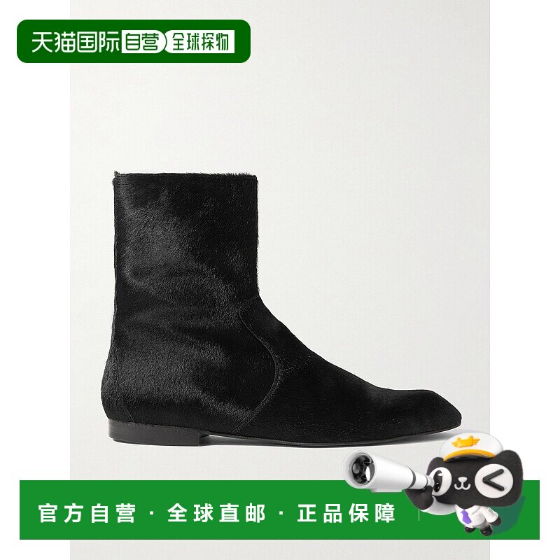 1h可退 香港直邮KHAITE 女士 Colt 小牛毛短靴 F1106760 black黑