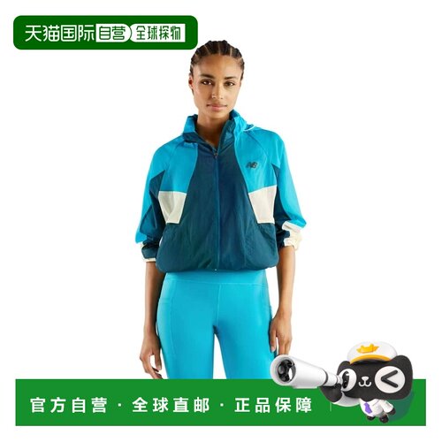 自营欧洲直邮NEW BALANCE RC Jacket女士亮青蓝/深湖蓝连帽夹克