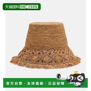 香港直邮ZIMMERMANN 女士 拉菲草编织渔夫帽 brown棕色 舒适时尚