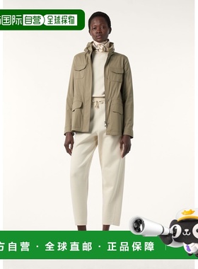 自营欧洲直邮Loro Piana 女士灰绿色细纤维夹克